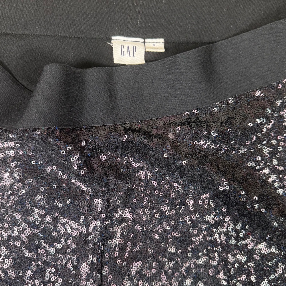 GAP Black Sequin Ankle Pants Size Small Party NYE Dressy - Picture 8 of 8
